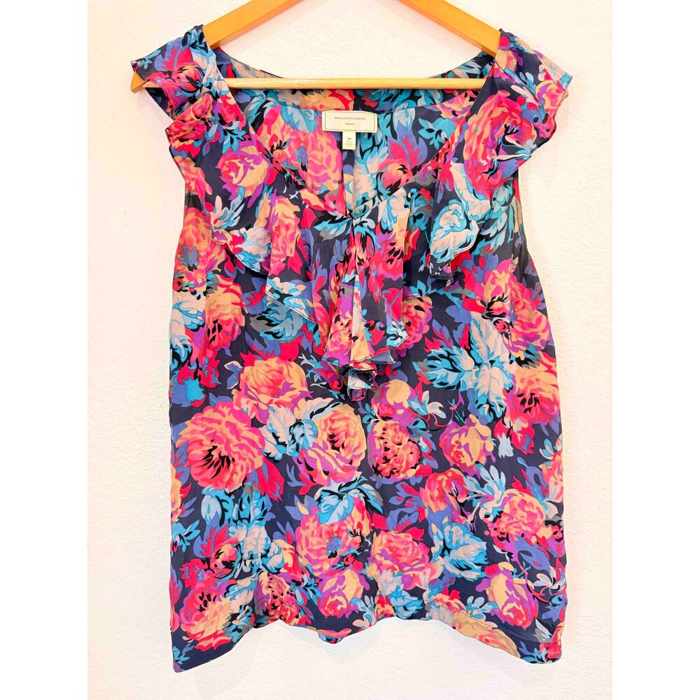 Anthropologie Moulinette Soeurs Beneath The Surface Silk Blouse Size 10 Floral